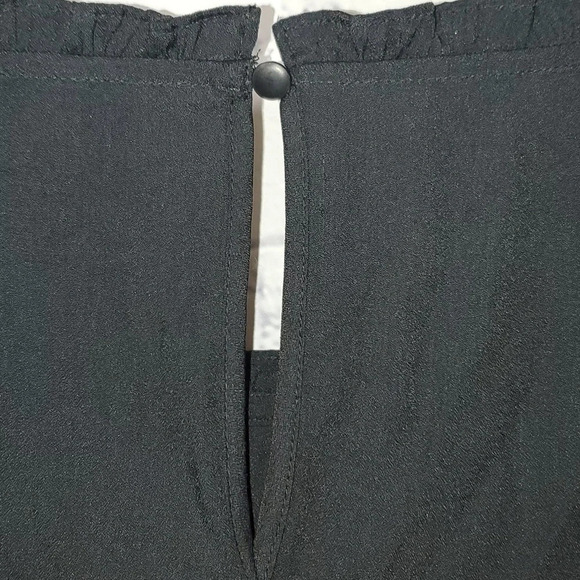 Ava &Viv Black Bell Sleeves Ruffled Trim Top - Picture 6 of 13